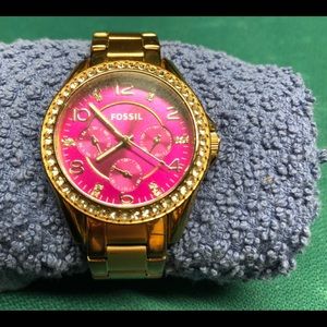 Fossil Riley Women’s Multifunction Gold Pink Watch